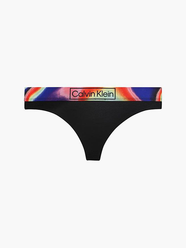 Calvin Klein USA Organic Cotton - Pride Womens Thong Black 6912453-TZ